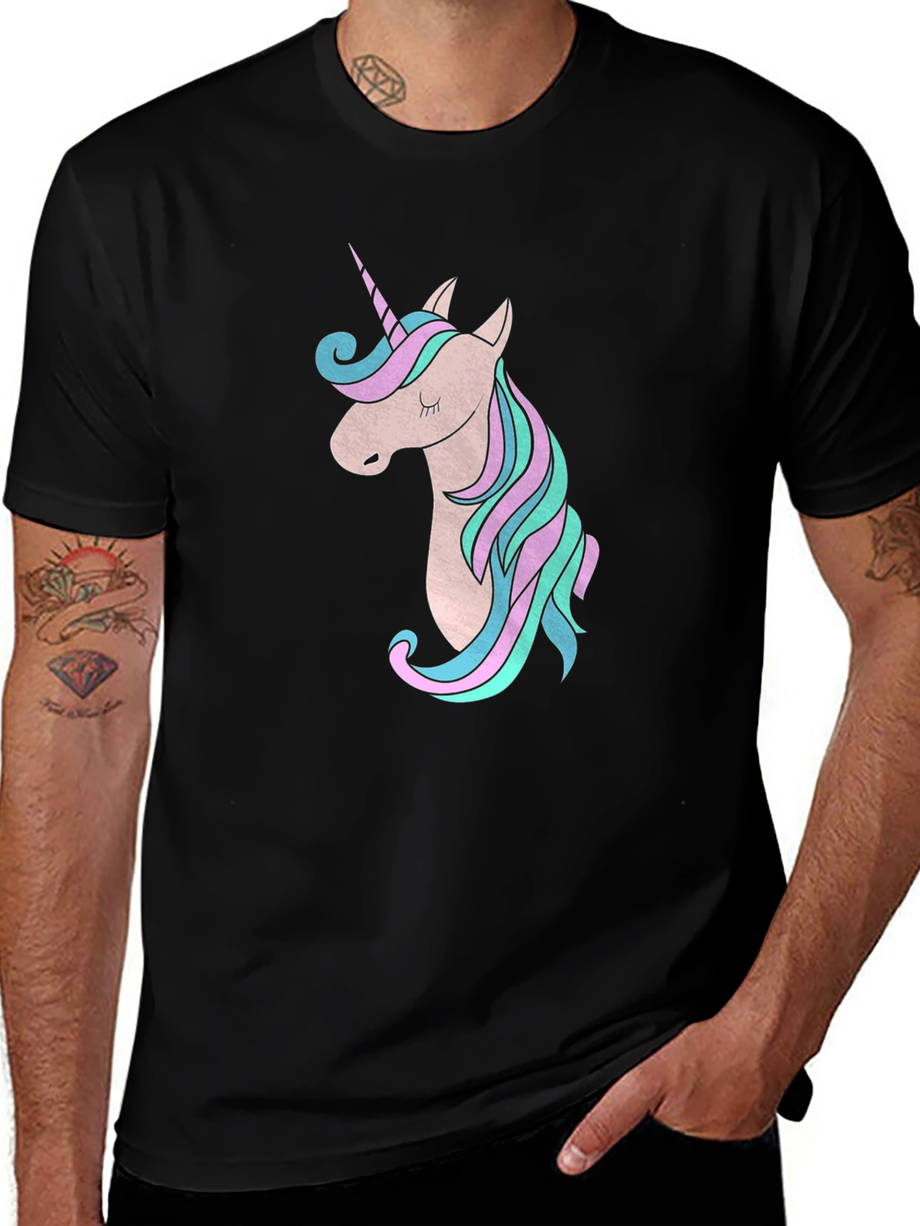 Unicorn Graphic Black T-Shirt - Magical Style