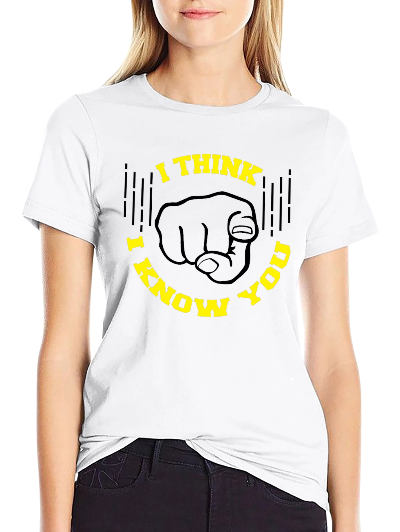 I Think I Know You Graphic Tee - Novelty Design Black T-Shirt
