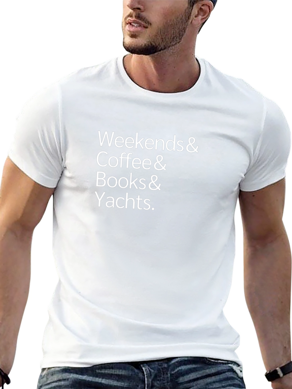 Weekends Coffee Books Yachts Graphic Tee