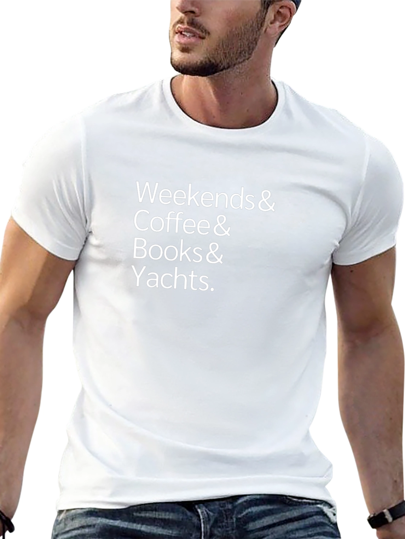 Weekends Coffee Books Yachts Graphic Tee
