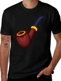 Novelty Pipe Graphic T-Shirt - Black
