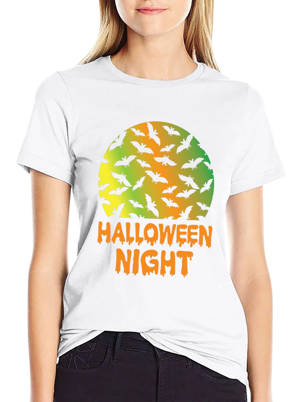 Halloween Night Bats Graphic T-Shirt