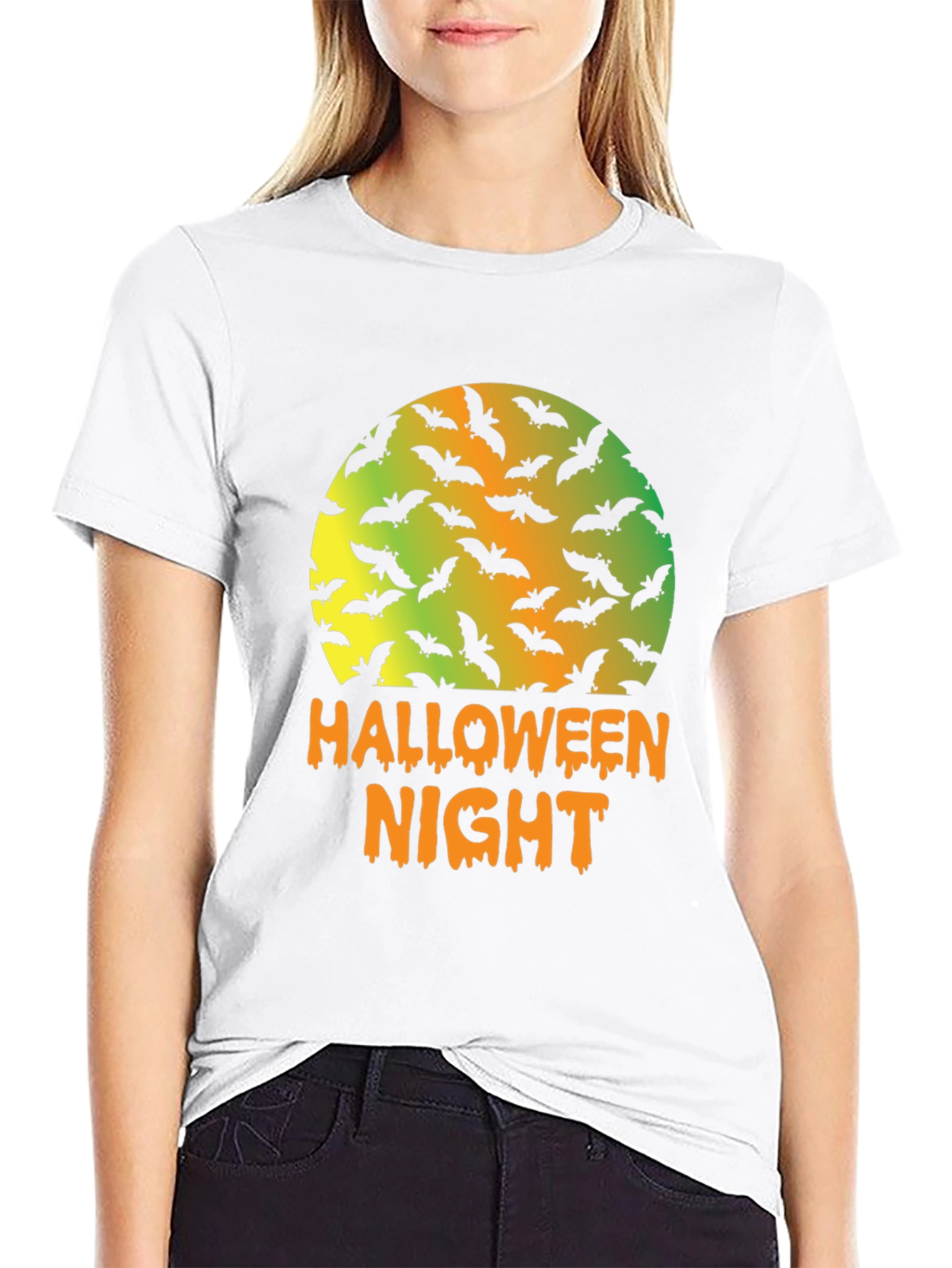 Halloween Night Bats Graphic T-Shirt