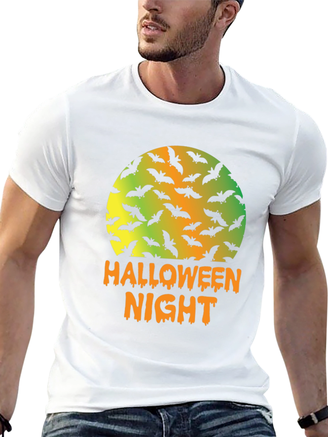 Halloween Night Bats Graphic T-Shirt