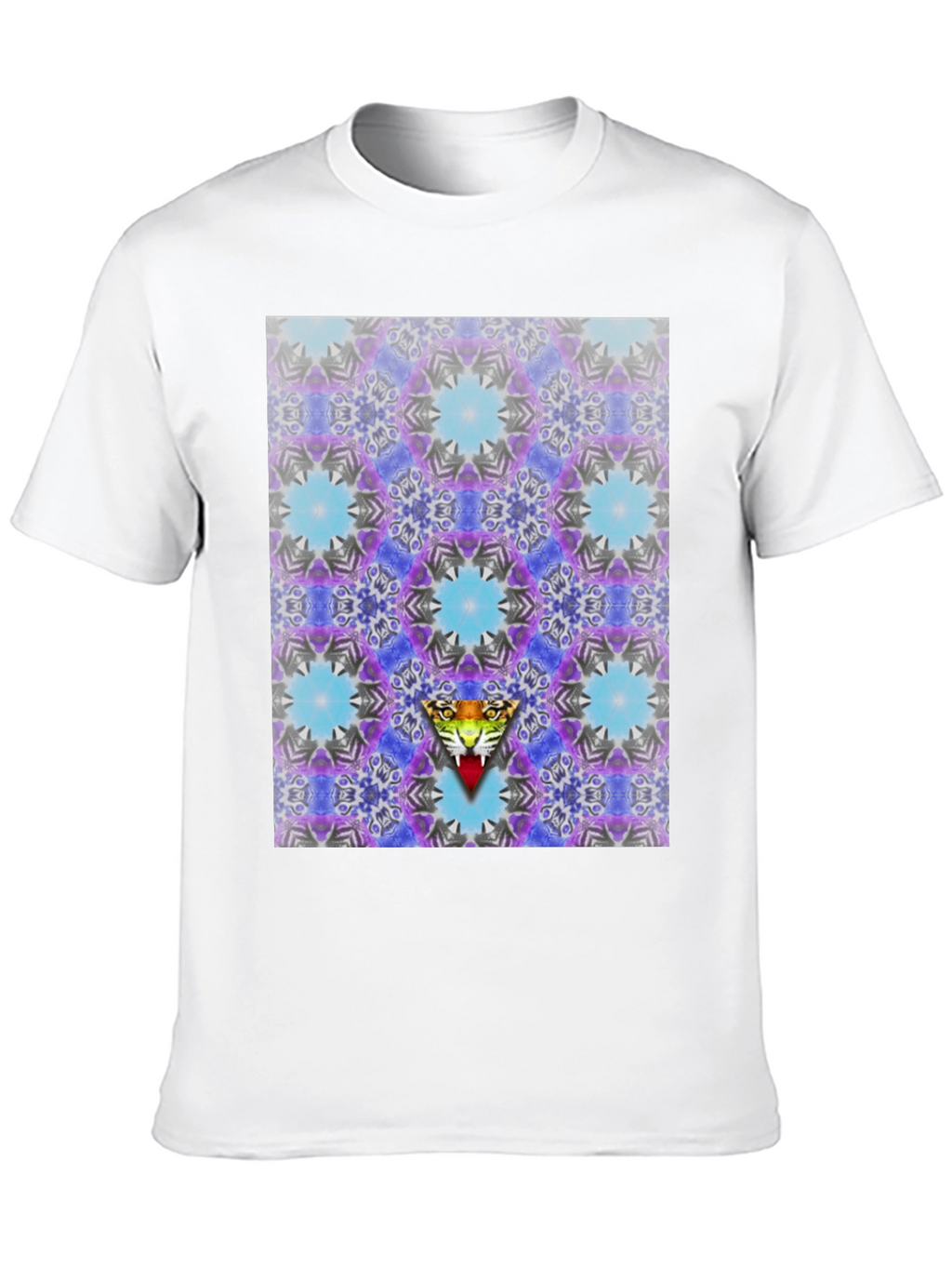 Kaleidoscope Tiger Graphic Black T-Shirt
