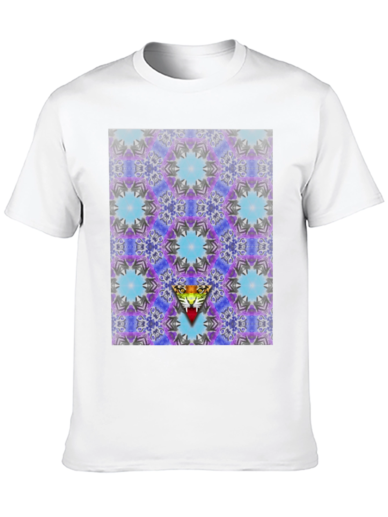 Kaleidoscope Tiger Graphic Black T-Shirt