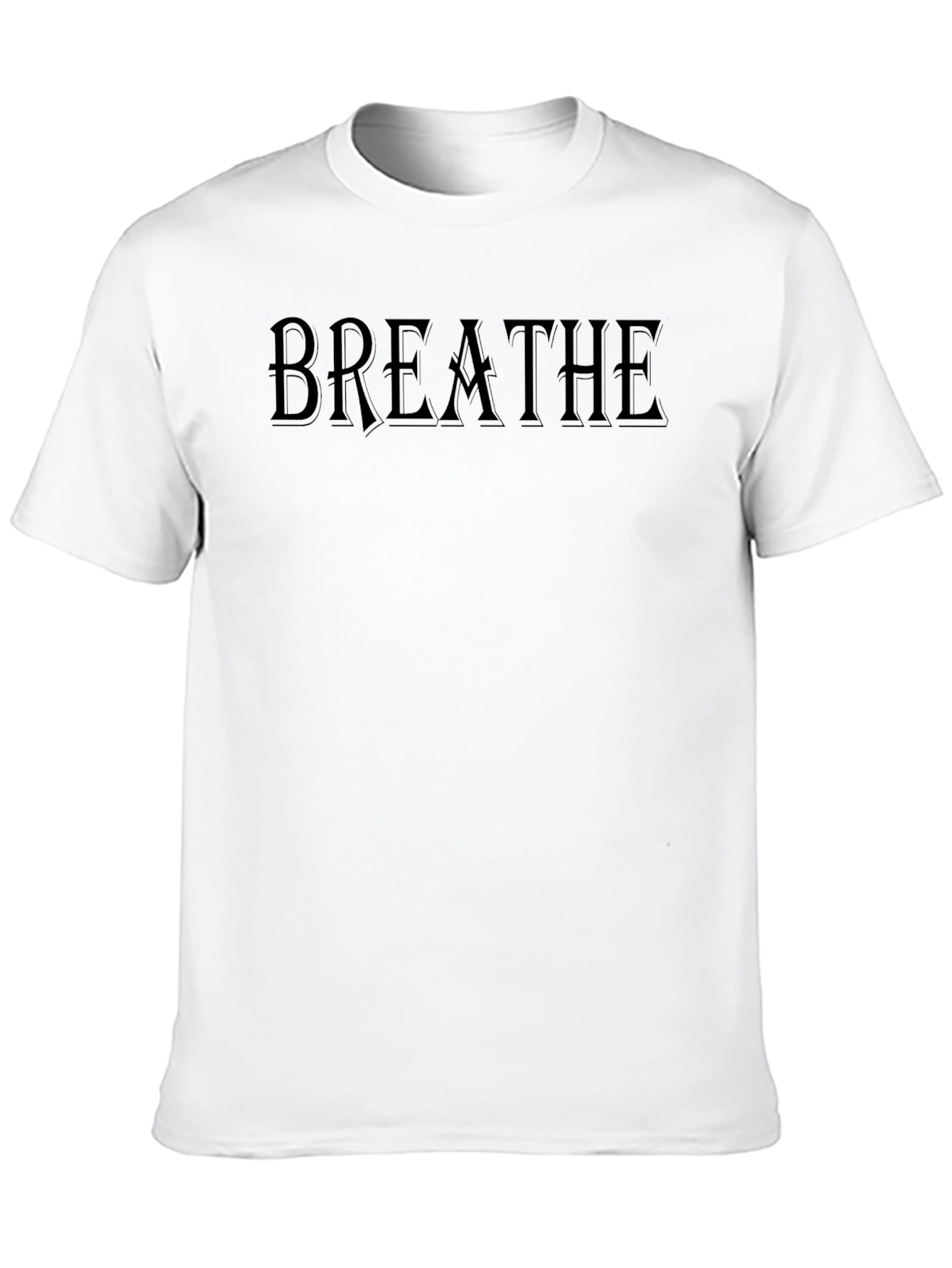 Breathe Graphic Tee - Classic Black Cotton Comfort