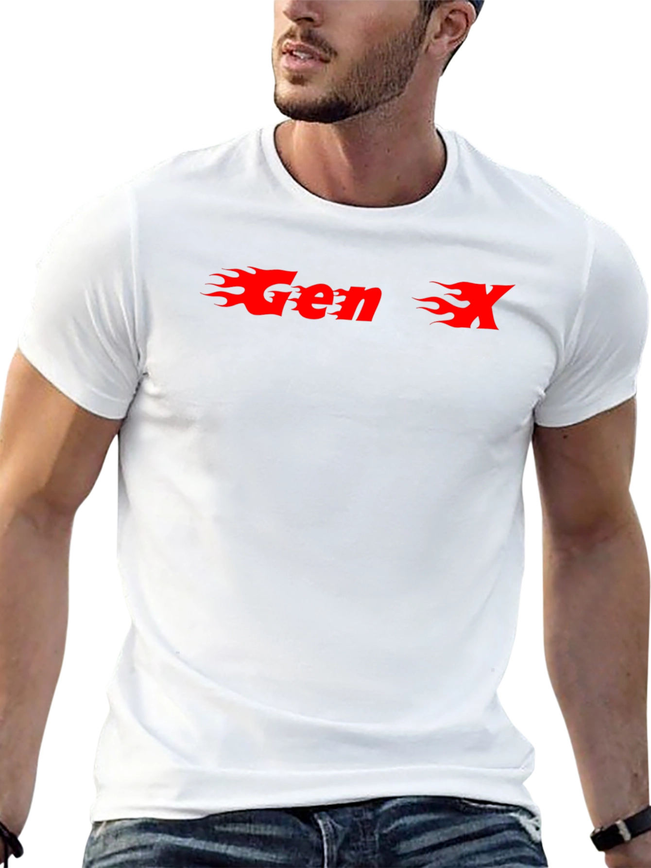 Gen X Flame Graphic T-Shirt - Black