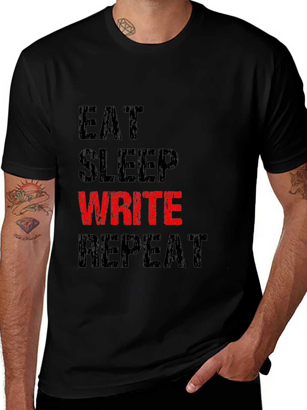 Eat Sleep Write Repeat T-Shirt - Black