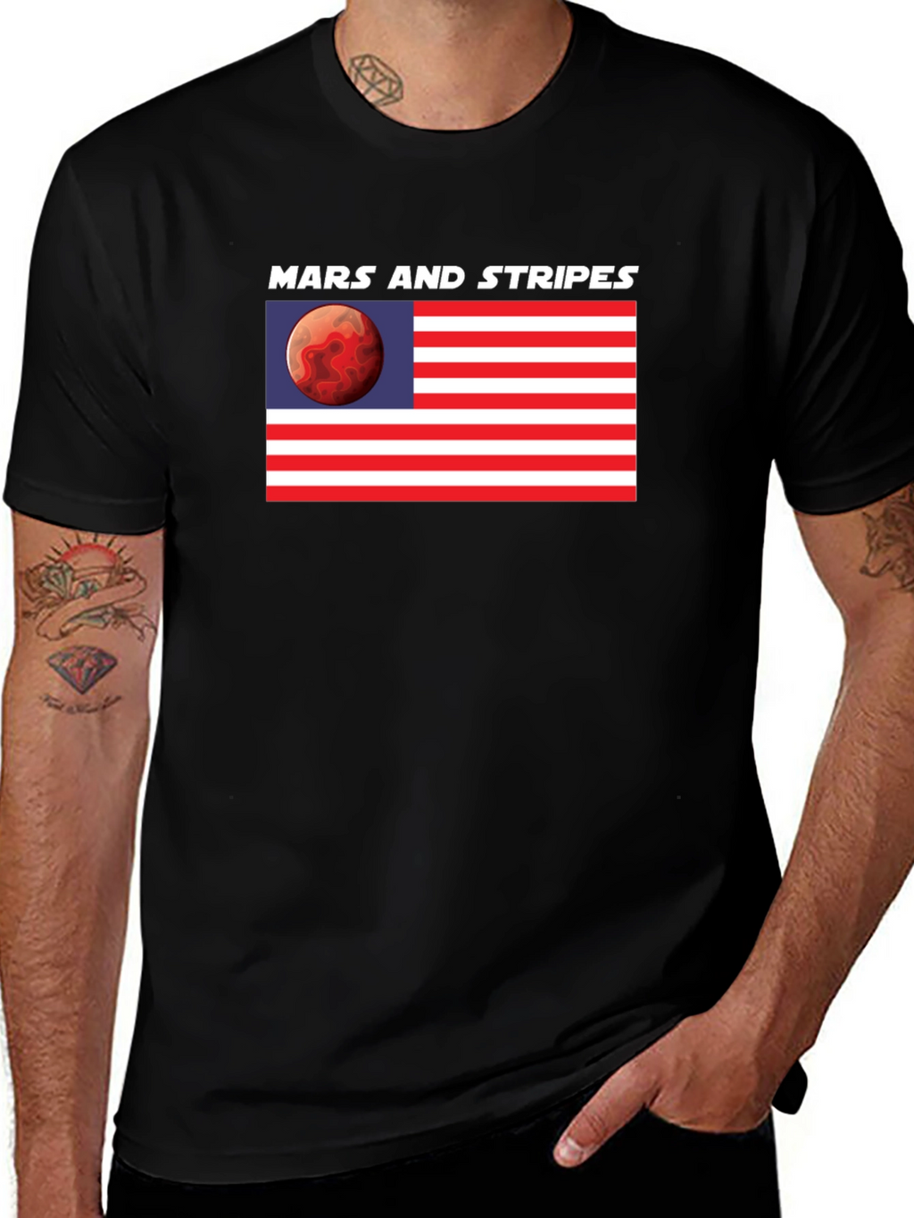 Mars and Stripes Graphic T-Shirt