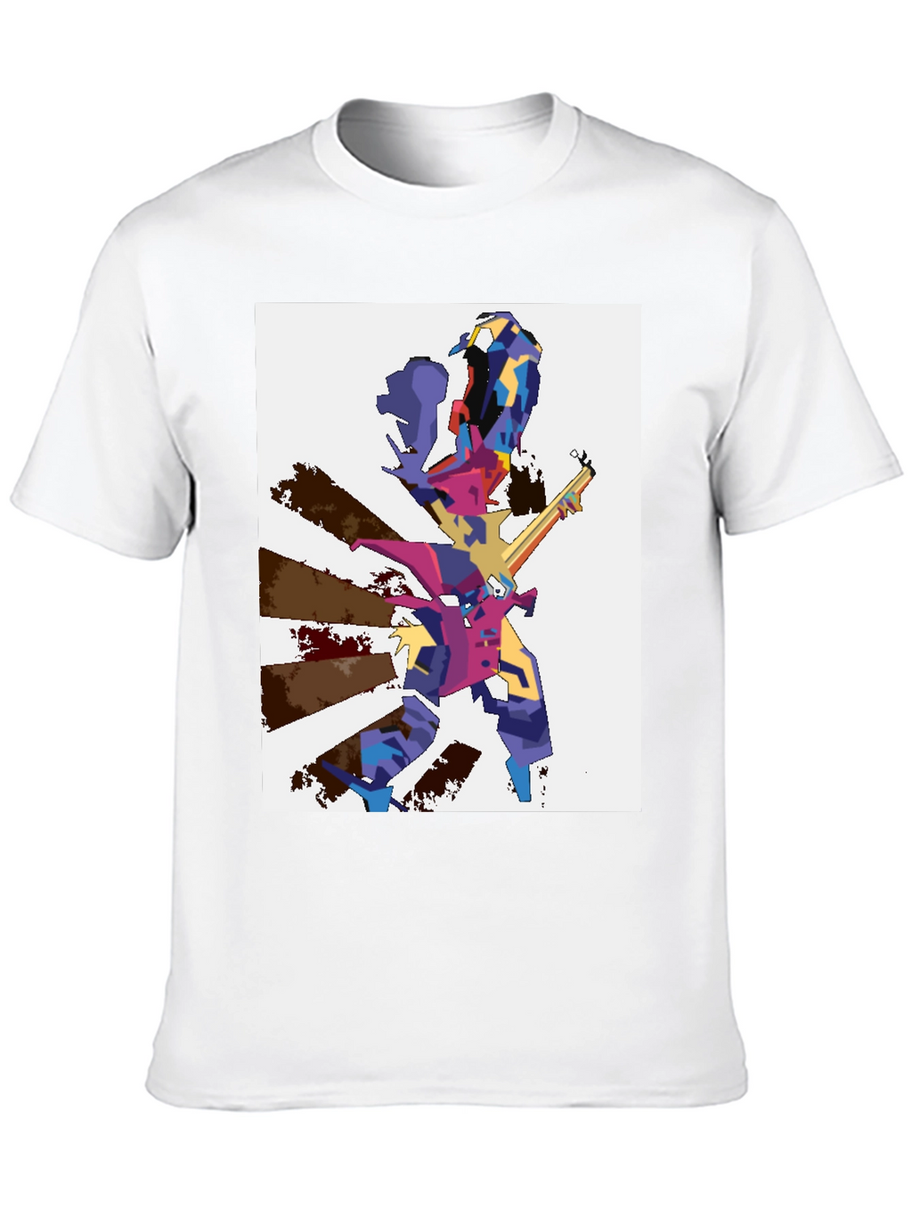 Abstract Graphic Tee - Mens Black Cotton T-Shirt