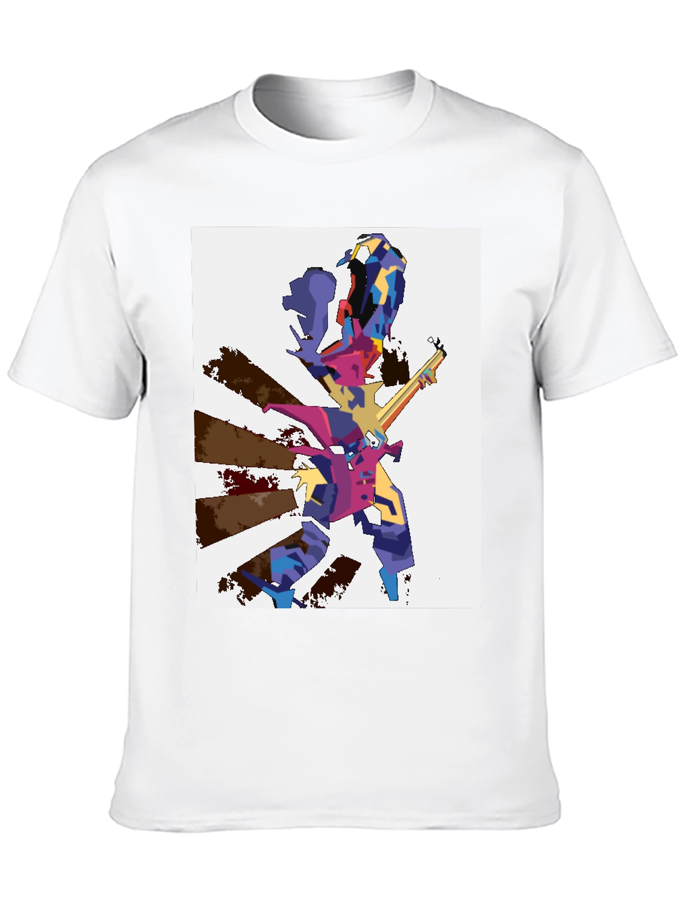 Abstract Graphic Tee - Mens Black Cotton T-Shirt