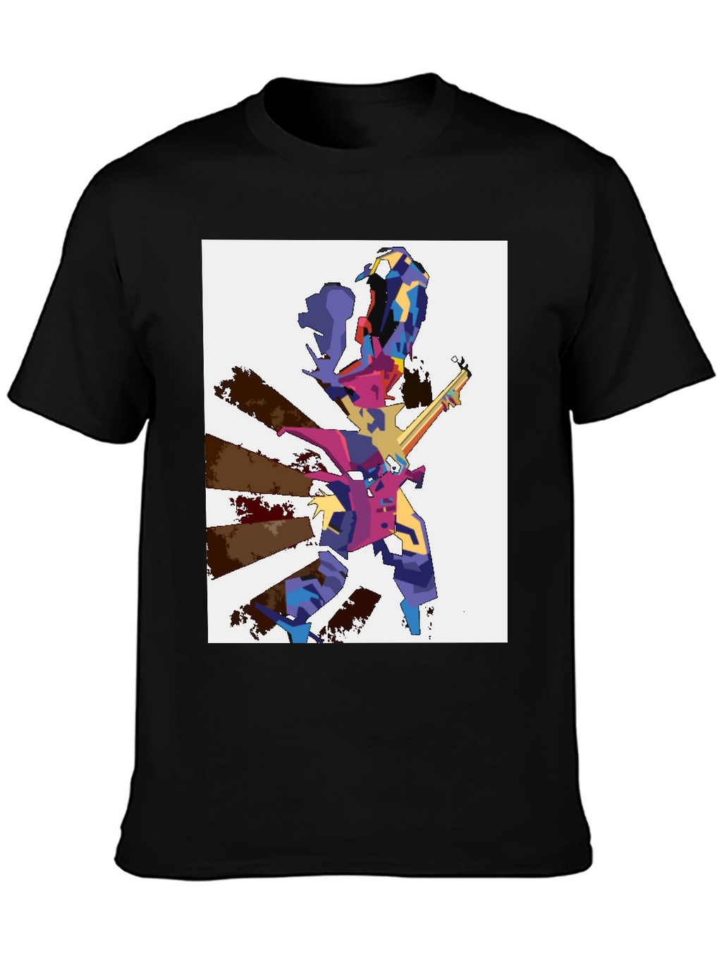 Abstract Graphic Tee - Mens Black Cotton T-Shirt