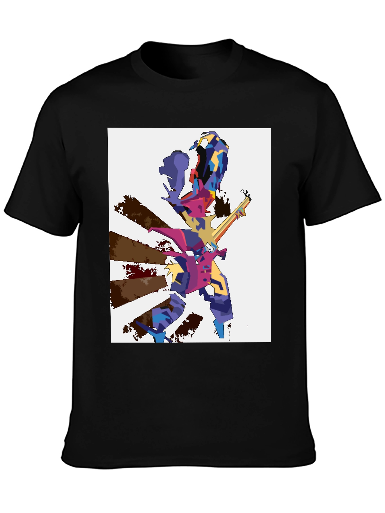 Abstract Graphic Tee - Mens Black Cotton T-Shirt