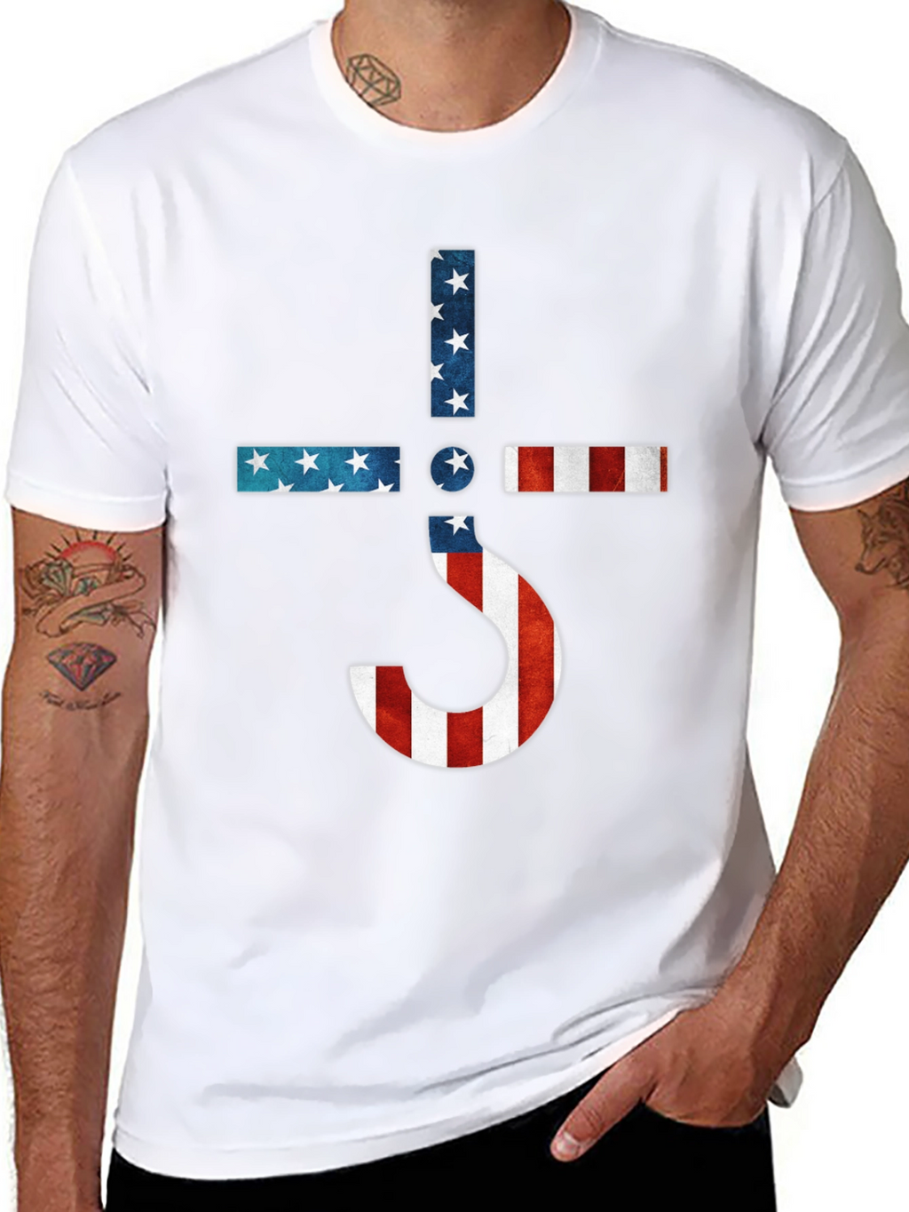 American Flag Ghost Band Logo T-Shirt