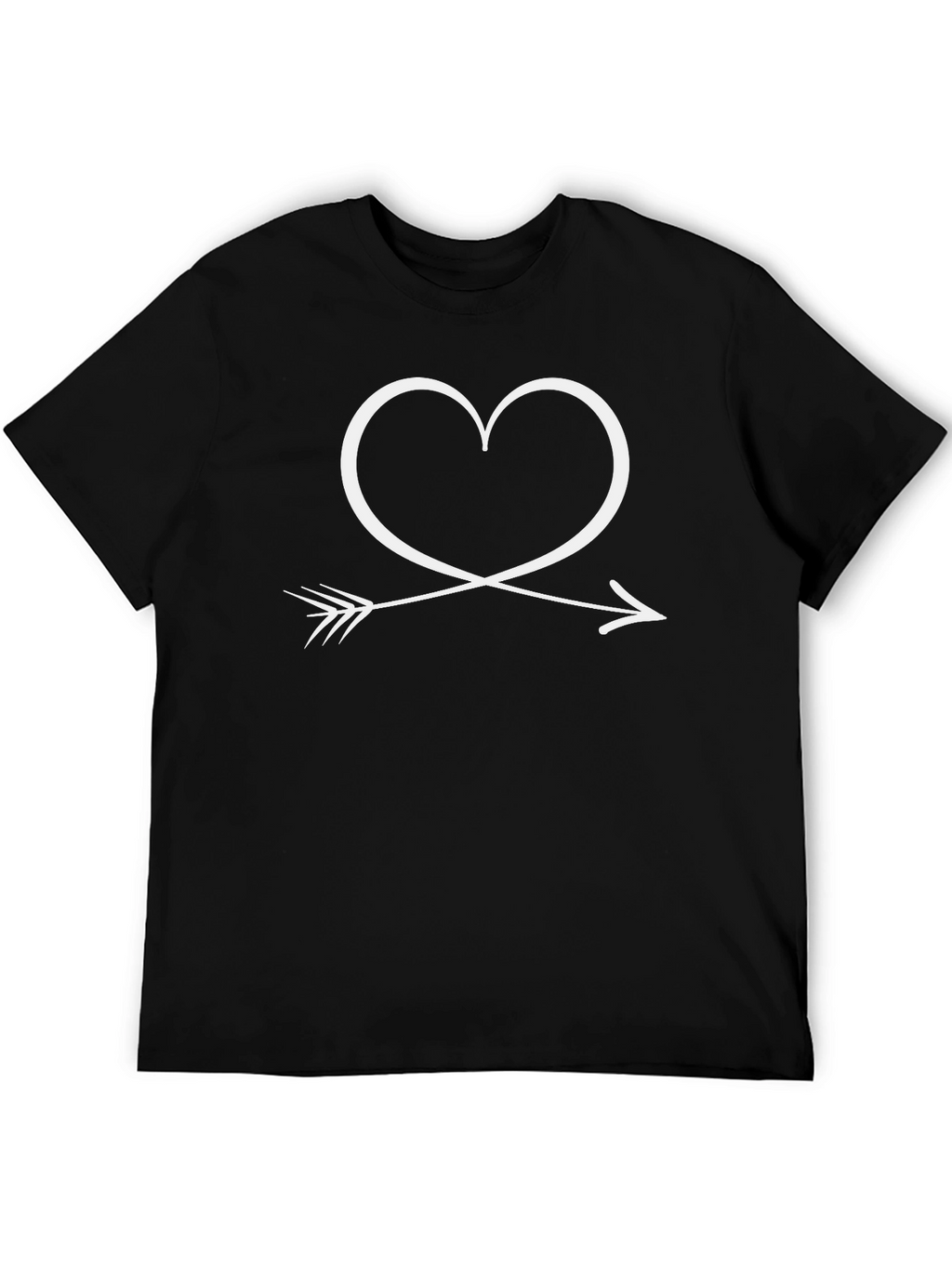 Heart Arrow Graphic Tee - Black Casual Shirt