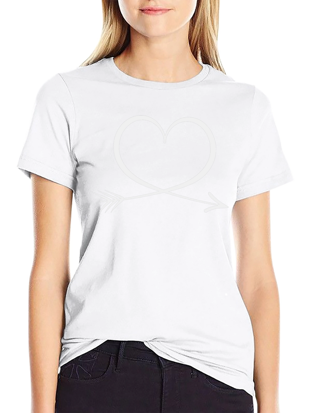 Heart Arrow Graphic Tee - Black Casual Shirt