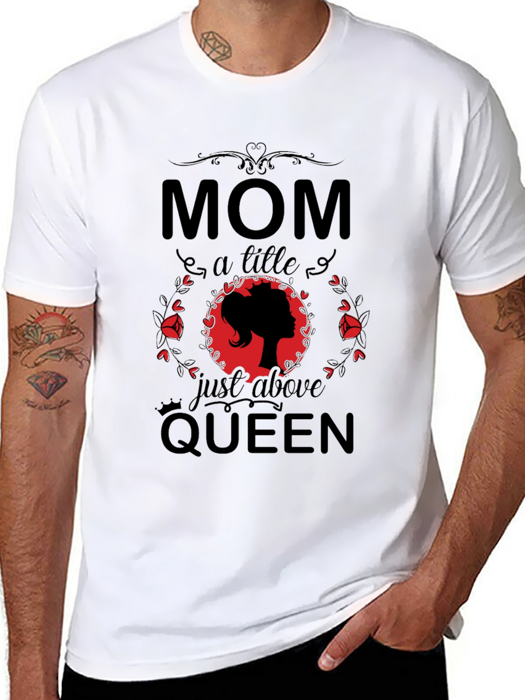 Mom Above Queen Black Graphic Tee