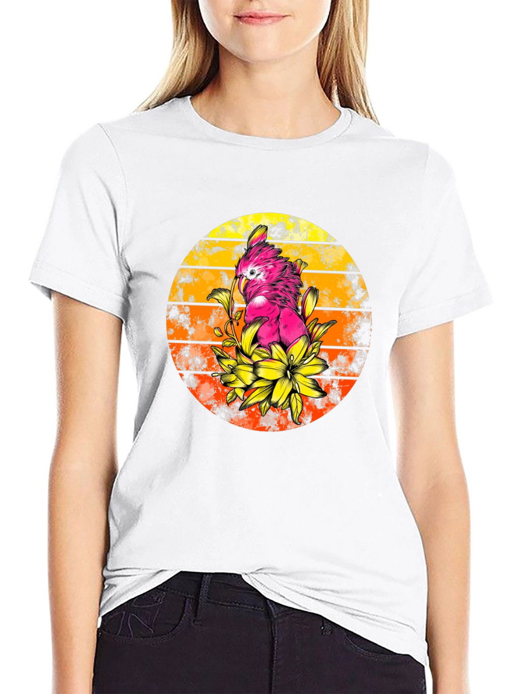 Cockatoo Sunset T-Shirt - Tropical Bird Tee