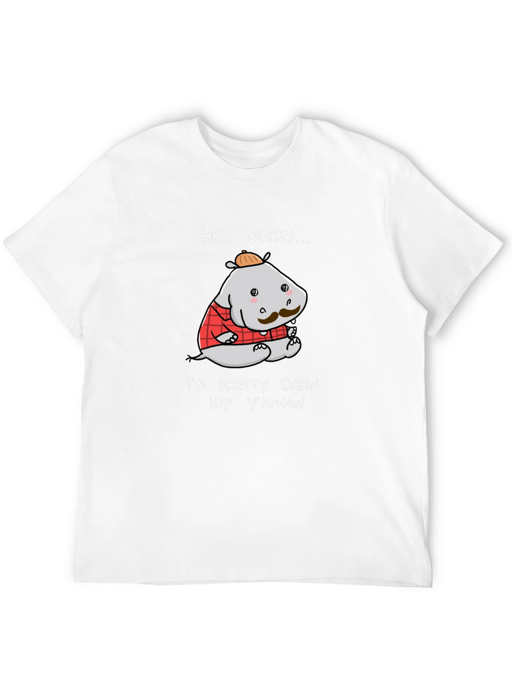 Hey Dorks Hip Hippo Graphic T-Shirt