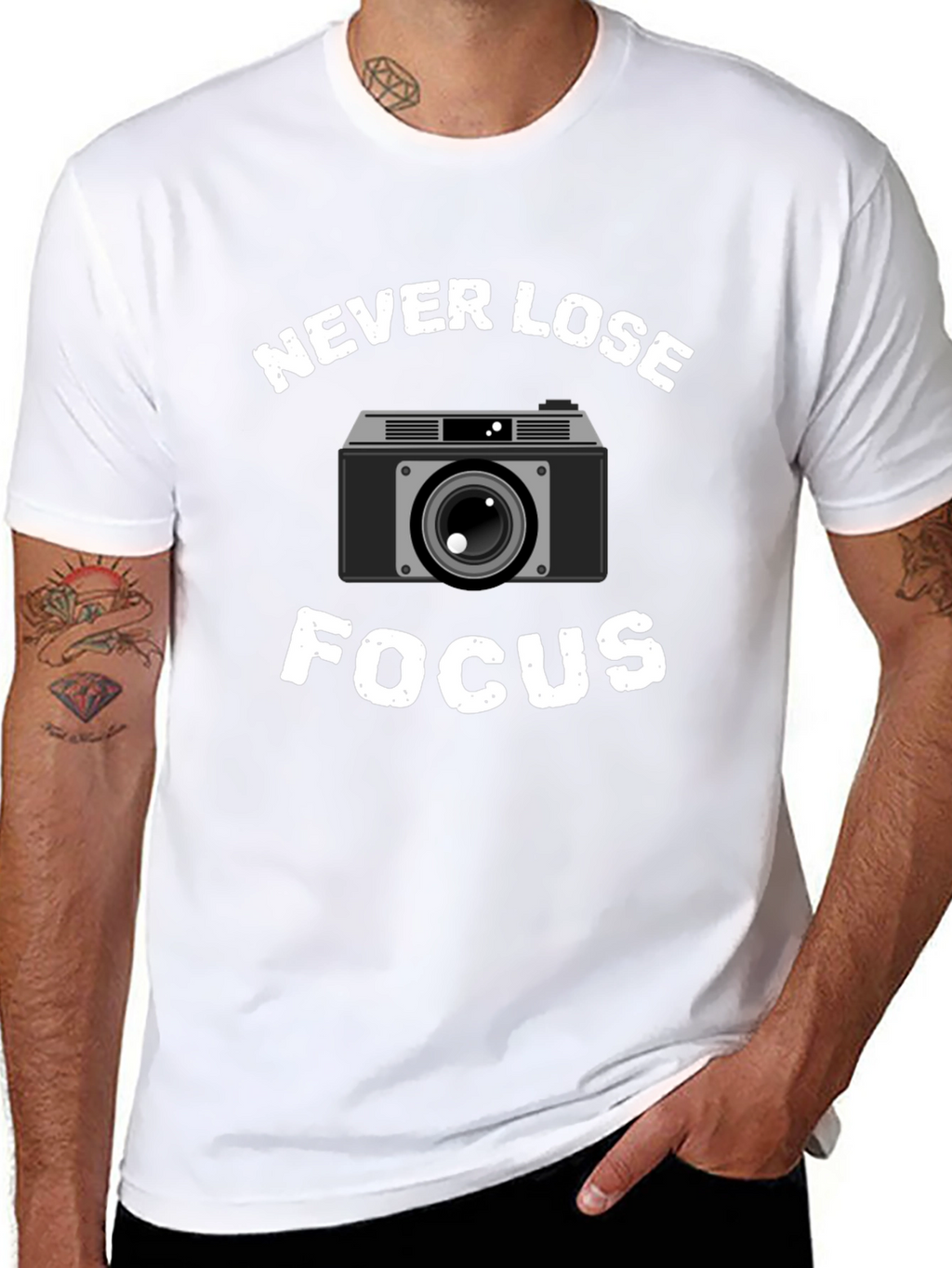 Never Lose Focus Camera Graphic T-Shirt