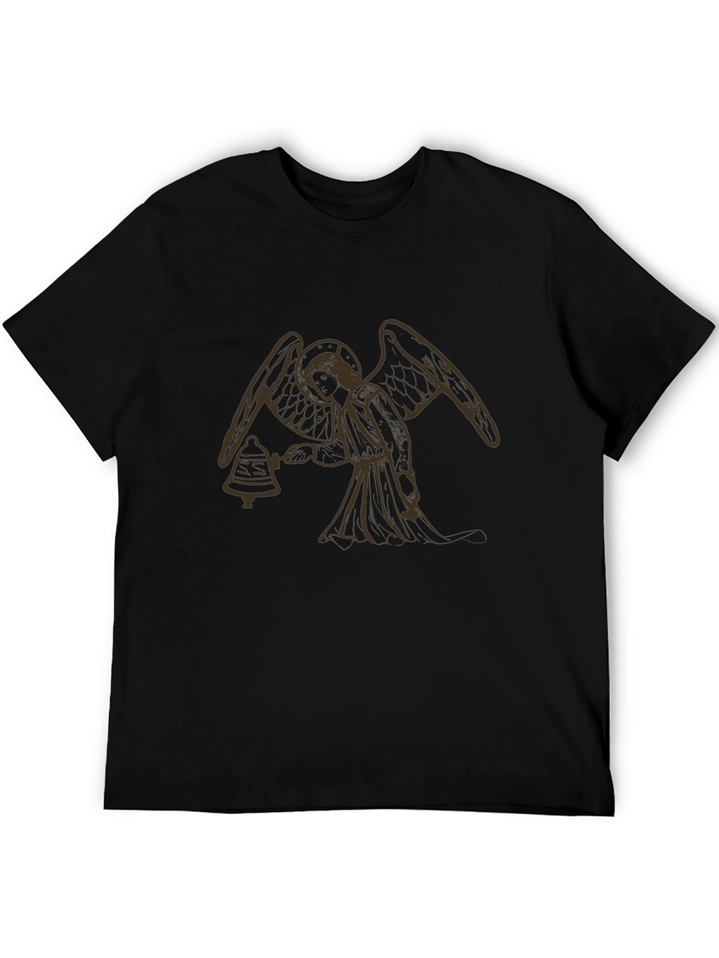 Angel Bell T-Shirt - Black Cotton Graphic Tee