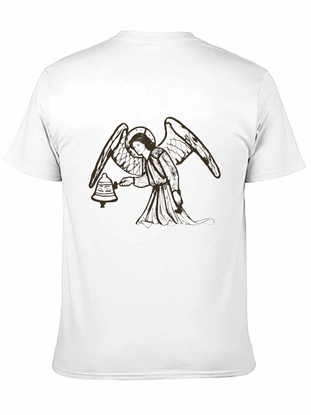Angel Bell T-Shirt - Black Cotton Graphic Tee