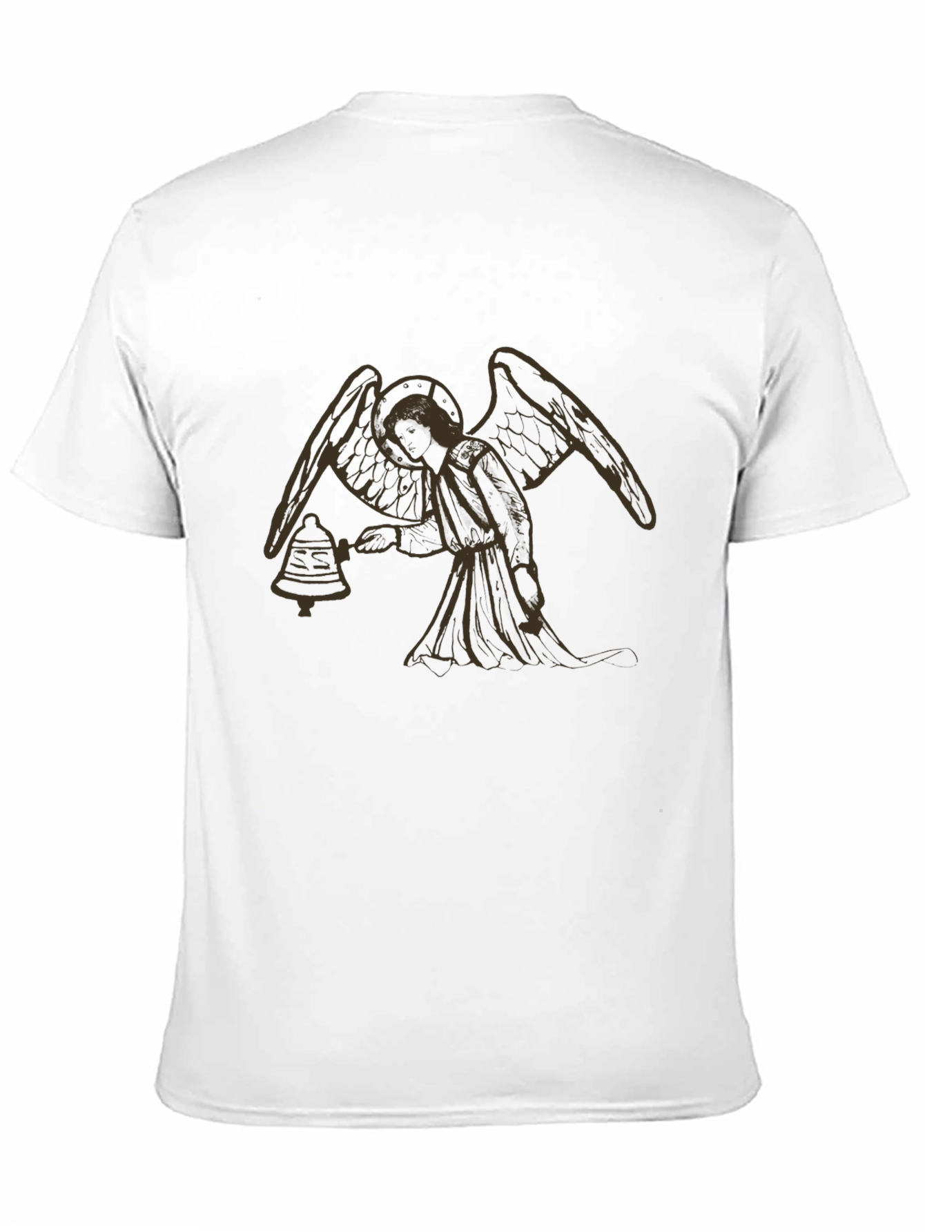 Angel Bell T-Shirt - Black Cotton Graphic Tee