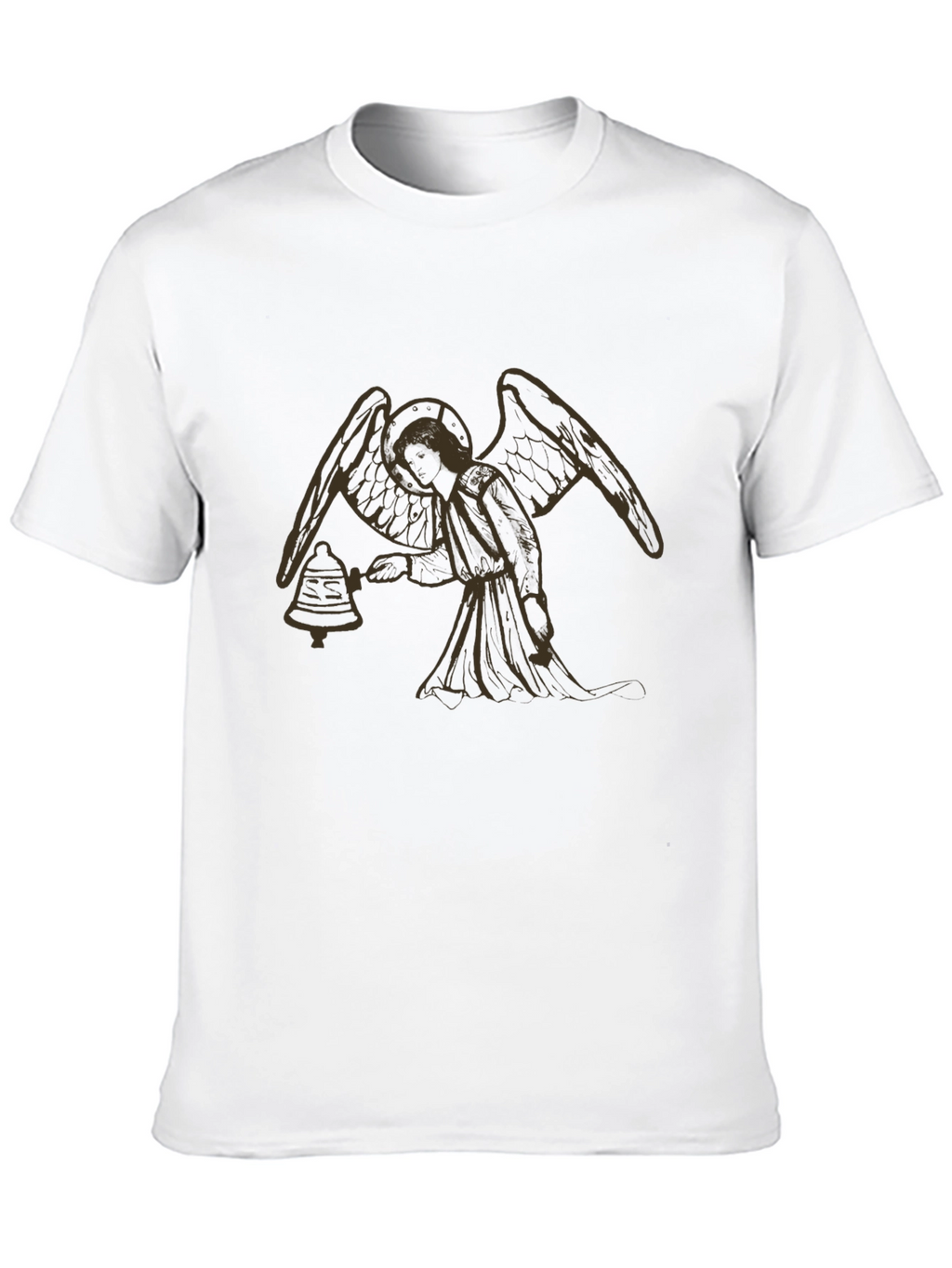 Angel Bell T-Shirt - Black Cotton Graphic Tee