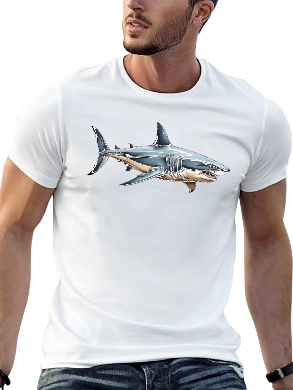 Shark Graphic T-Shirt - Mens Black Tee