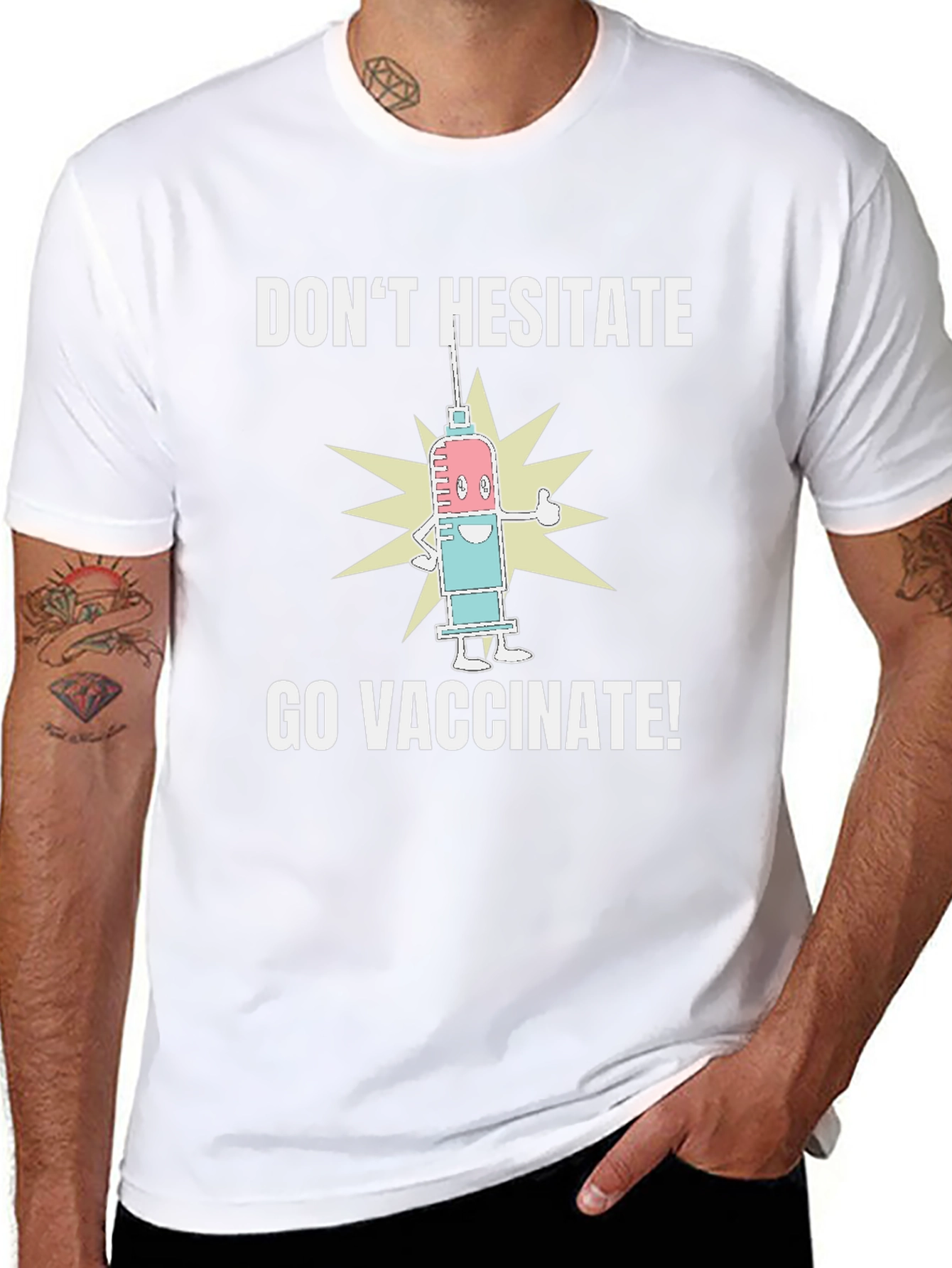 Dont Hesitate Go Vaccinate! Graphic Tee