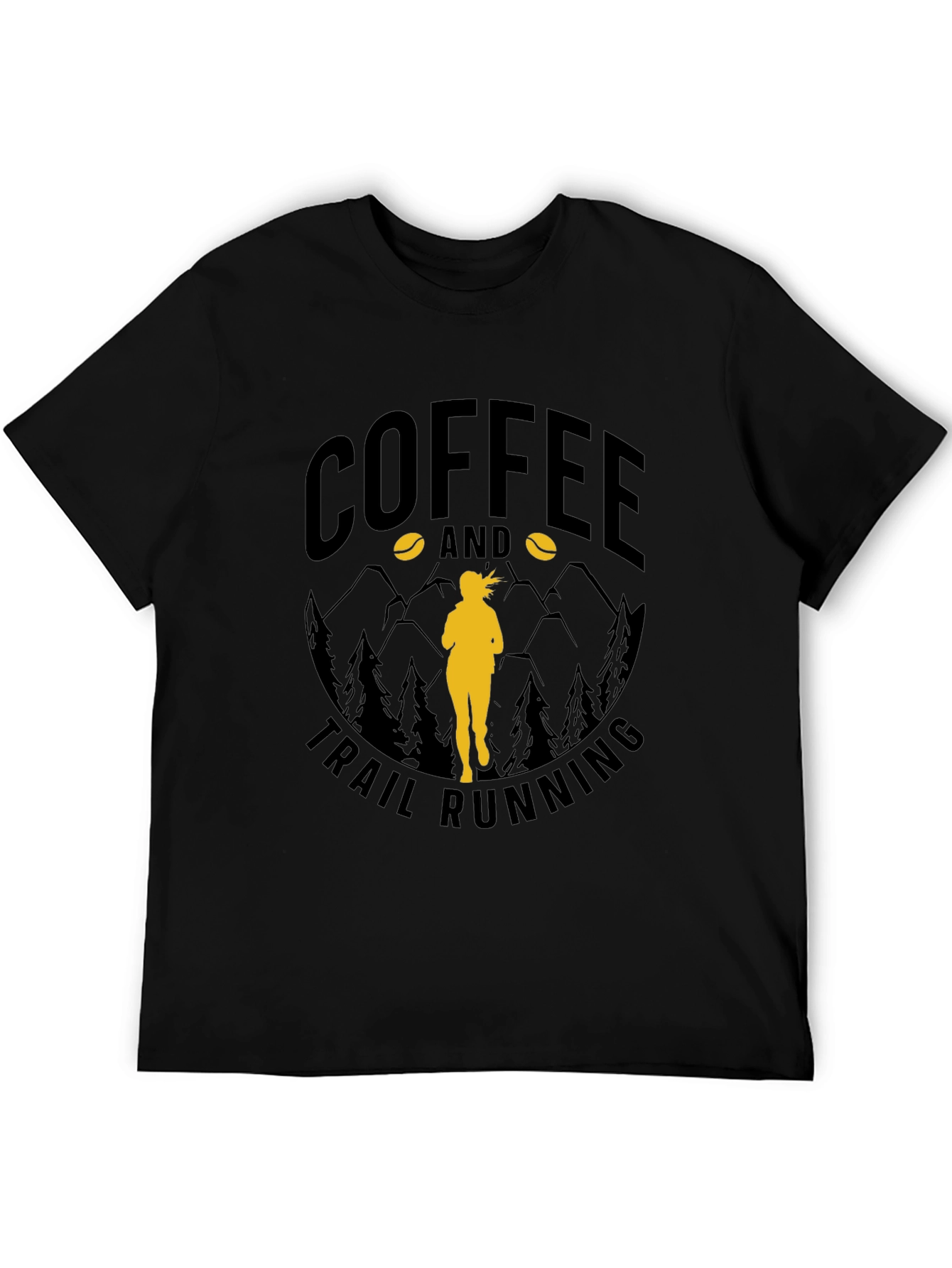 Coffee & Trail Running T-Shirt - Mountain Design