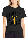 Coffee & Trail Running T-Shirt - Mountain Design
