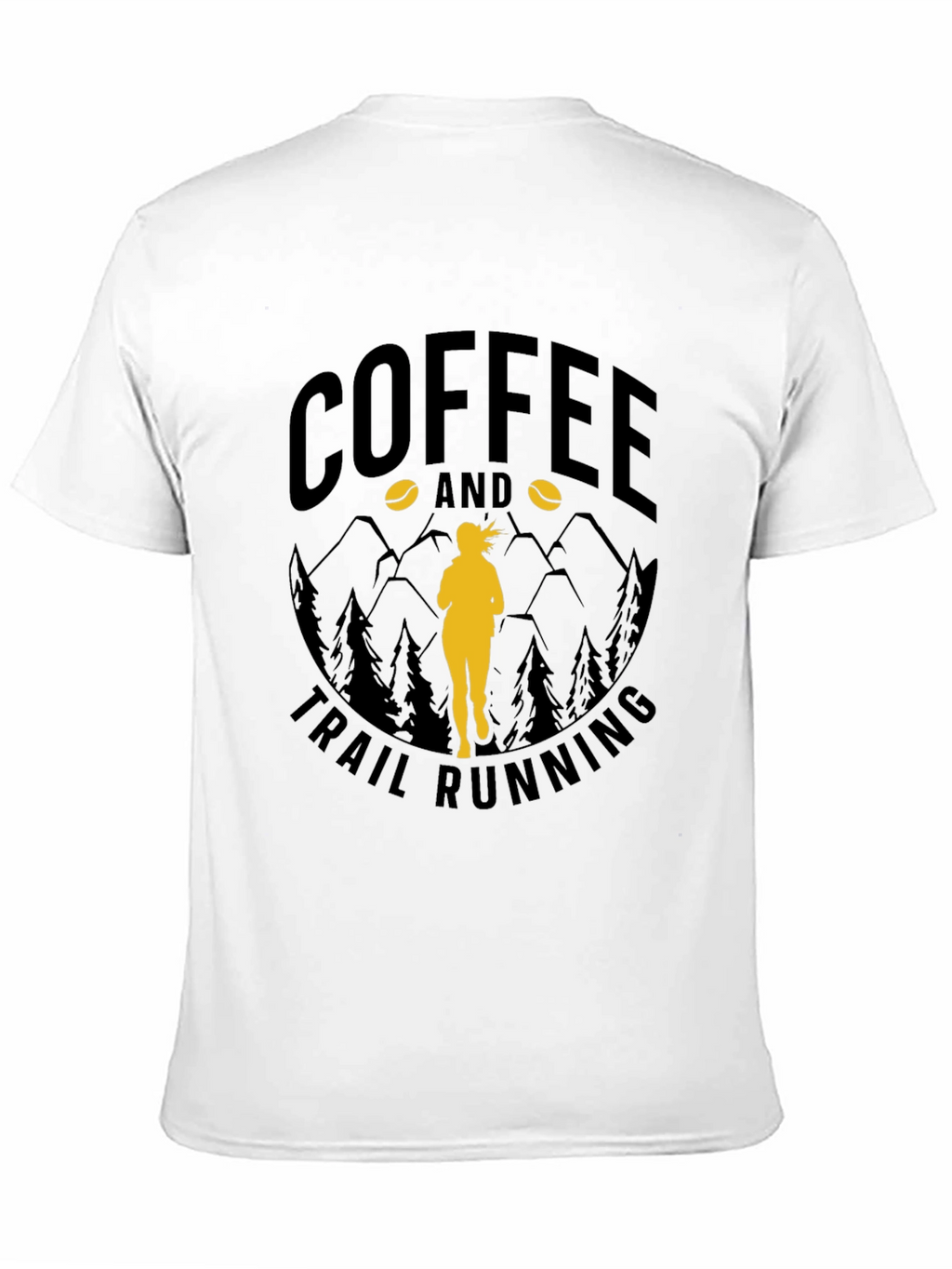 Coffee & Trail Running T-Shirt - Mountain Design