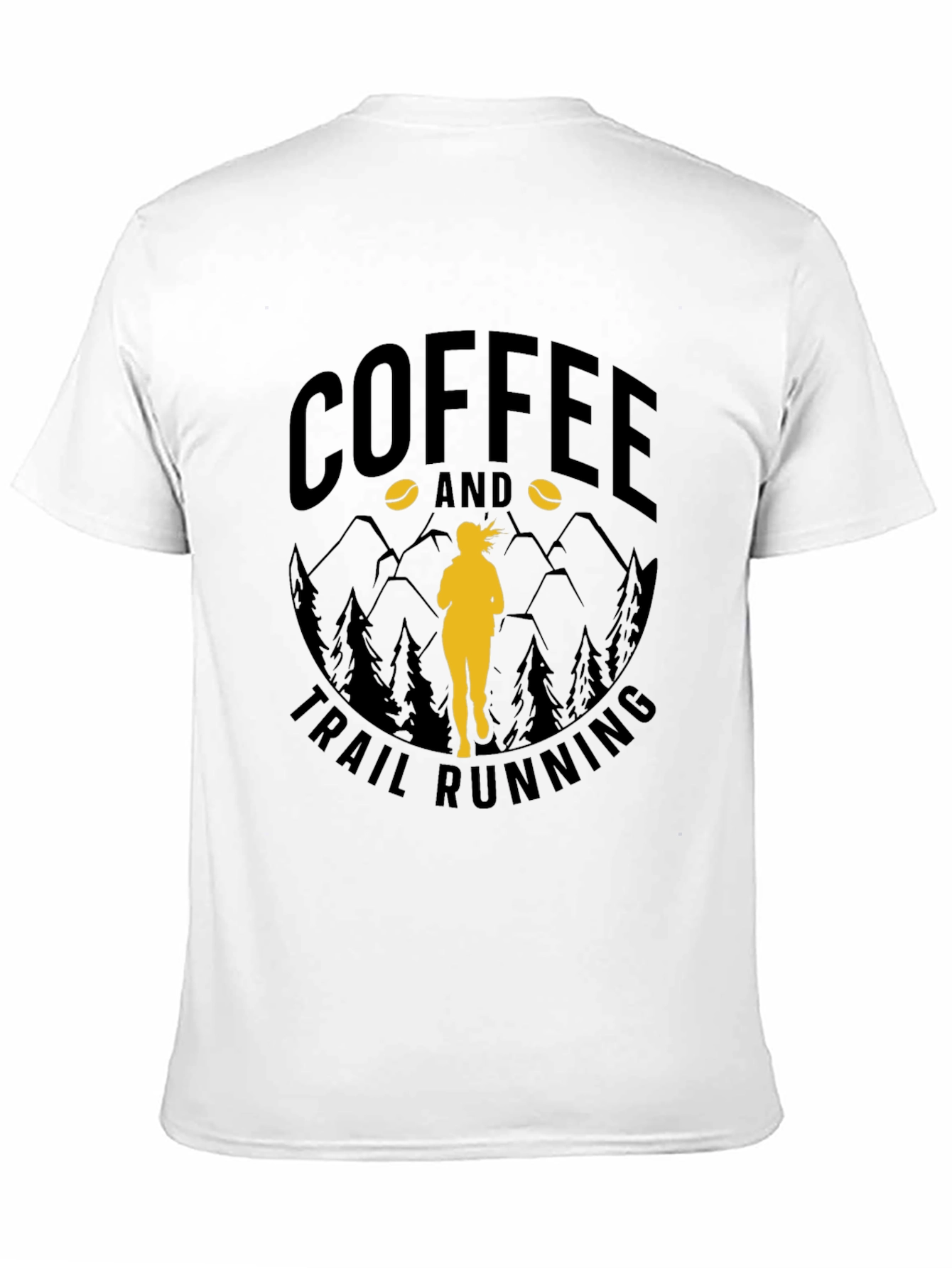 Coffee & Trail Running T-Shirt - Mountain Design