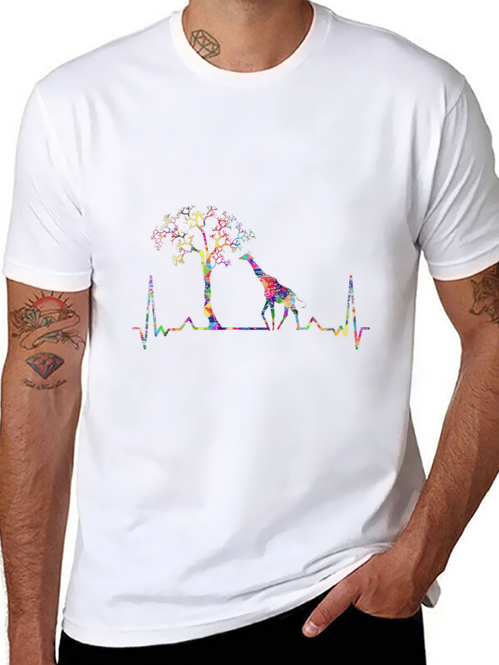 Heartbeat Giraffe Graphic Tee