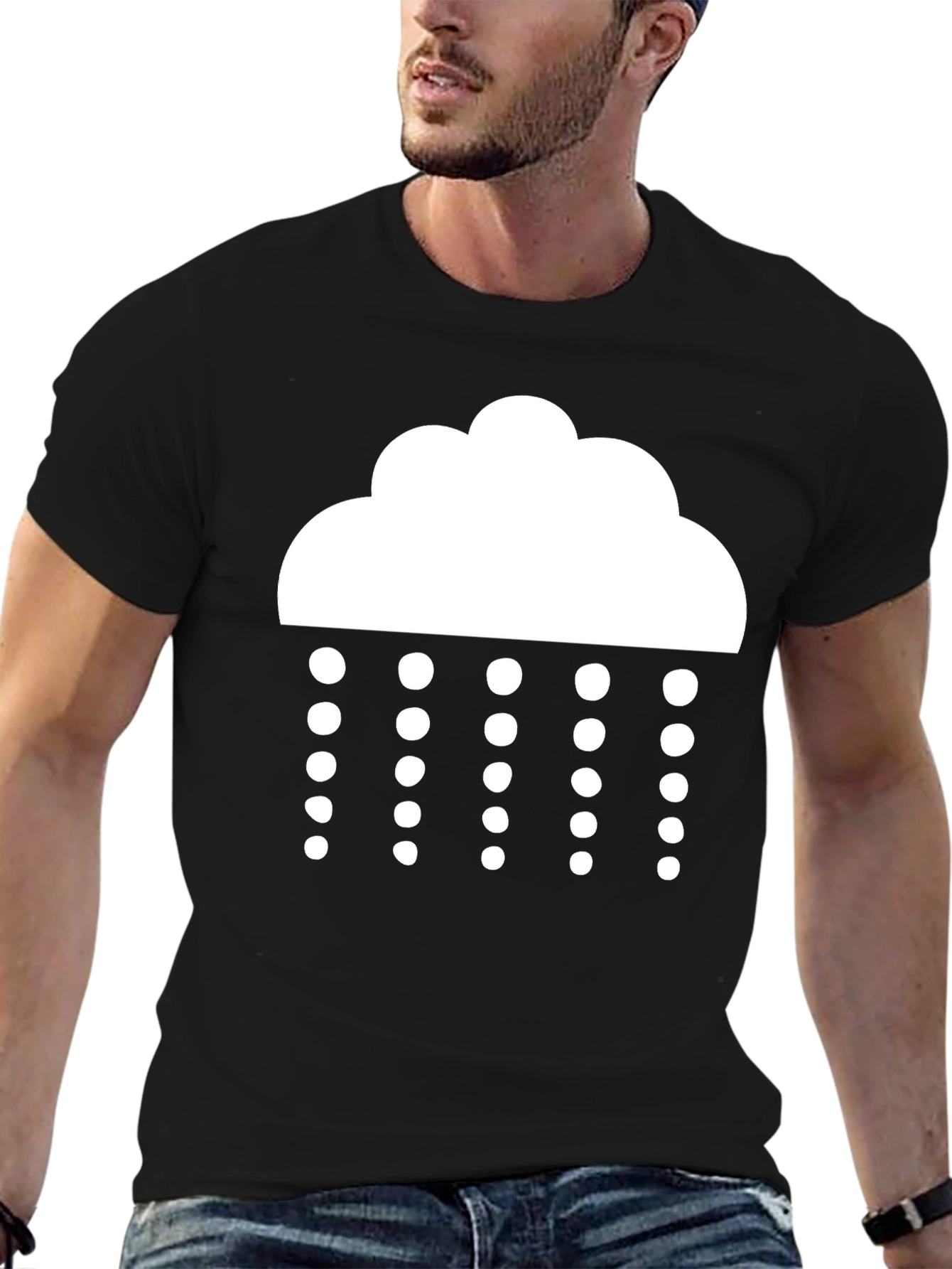 Rainy Day Black T-Shirt - Weather Icon Tee