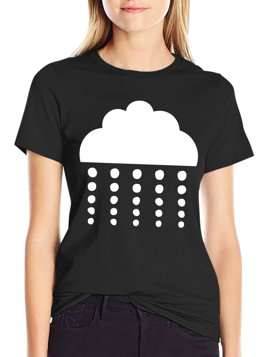 Rainy Day Black T-Shirt - Weather Icon Tee