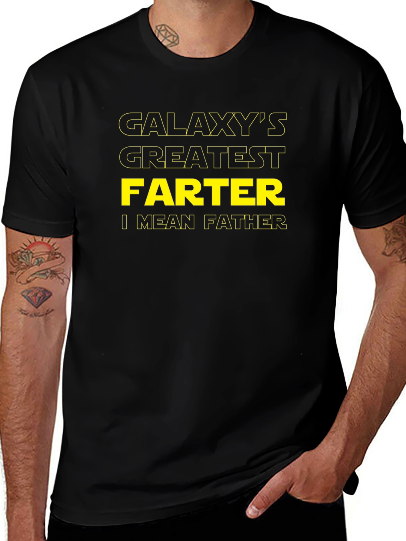 Galaxys Greatest FARTER I Mean FATHER T-Shirt