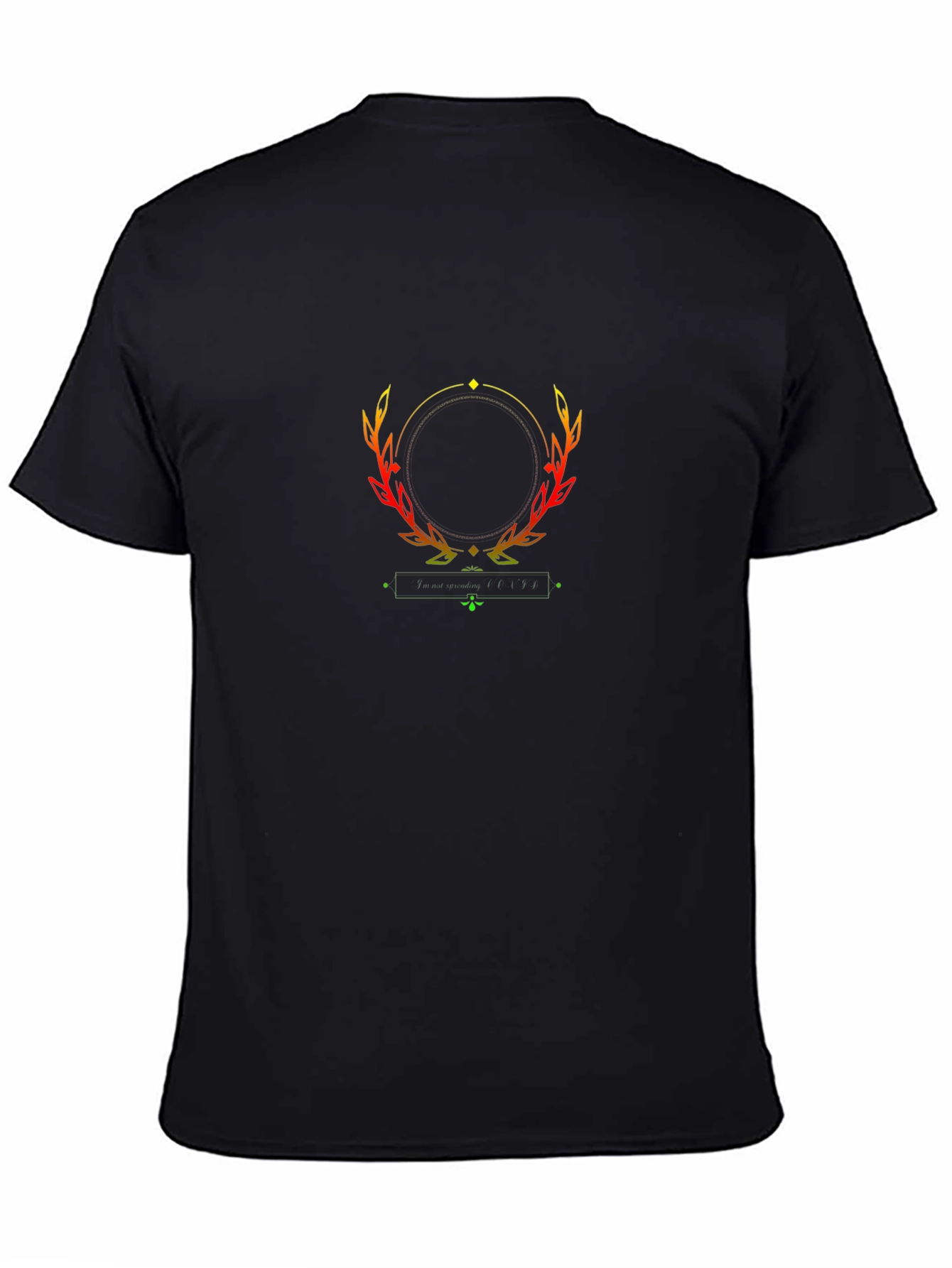 Stylish Black T-Shirt with Laurel Wreath Graphic