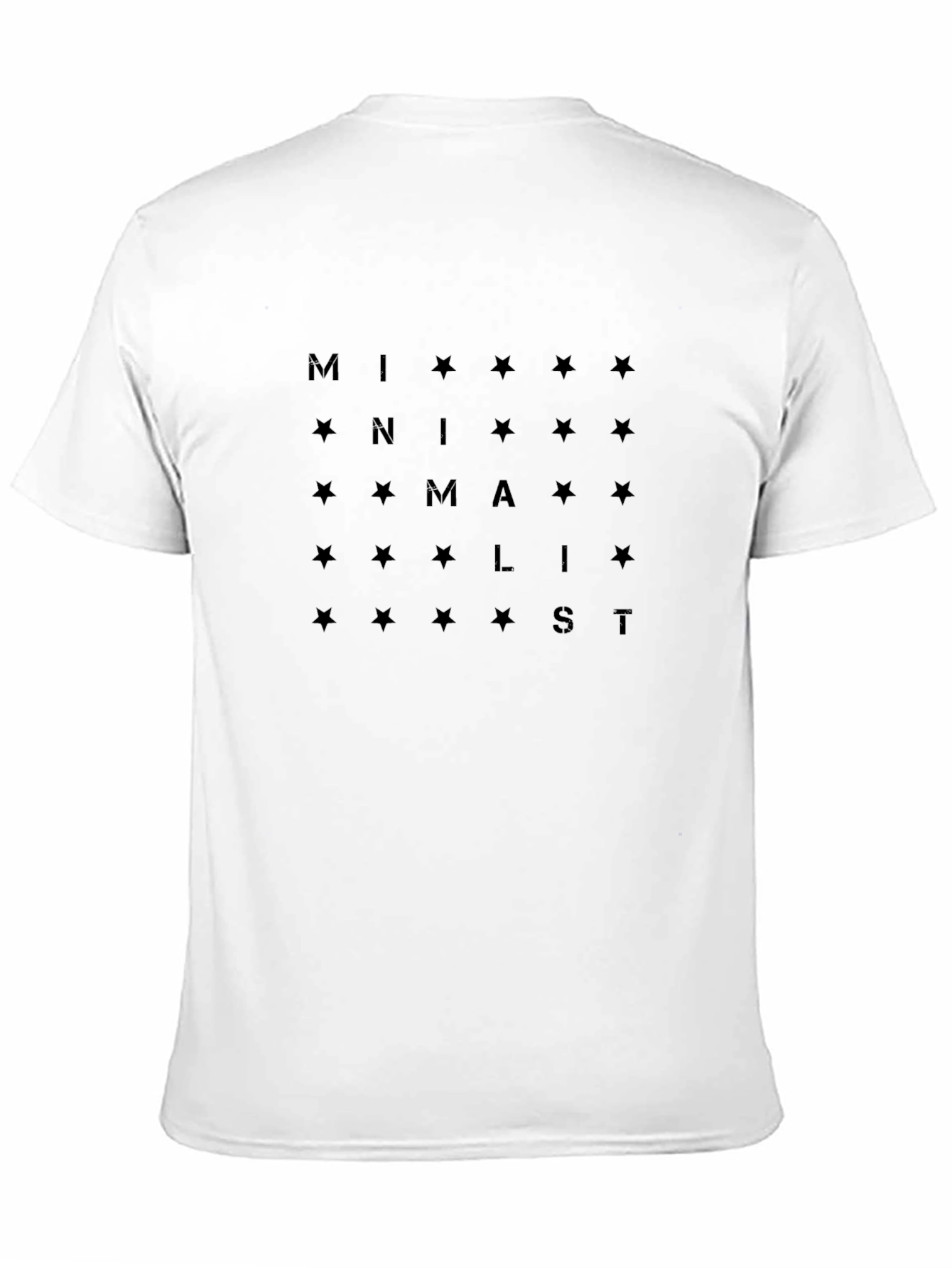 Minimalist Star Pattern Black T-Shirt