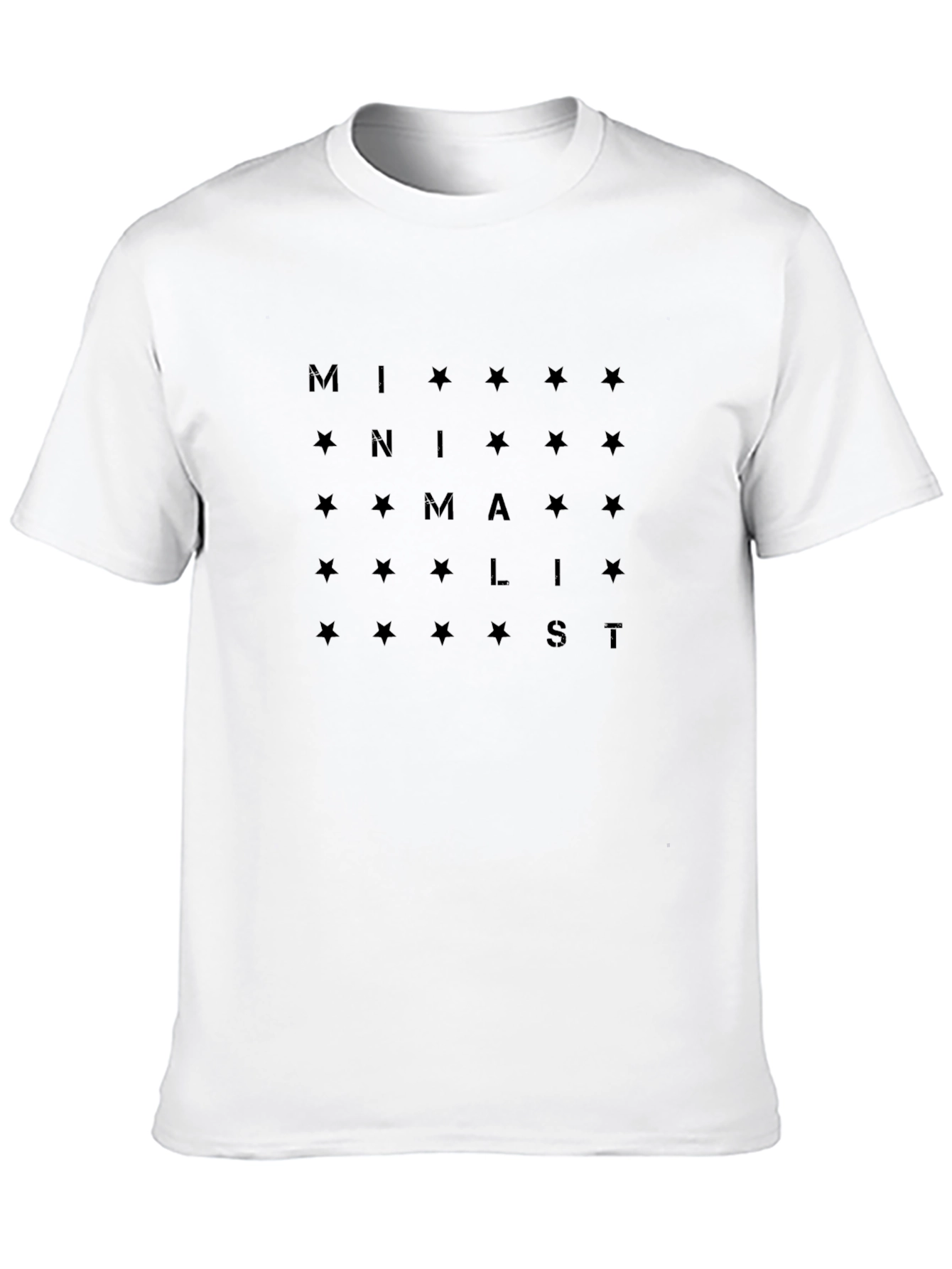 Minimalist Star Pattern Black T-Shirt
