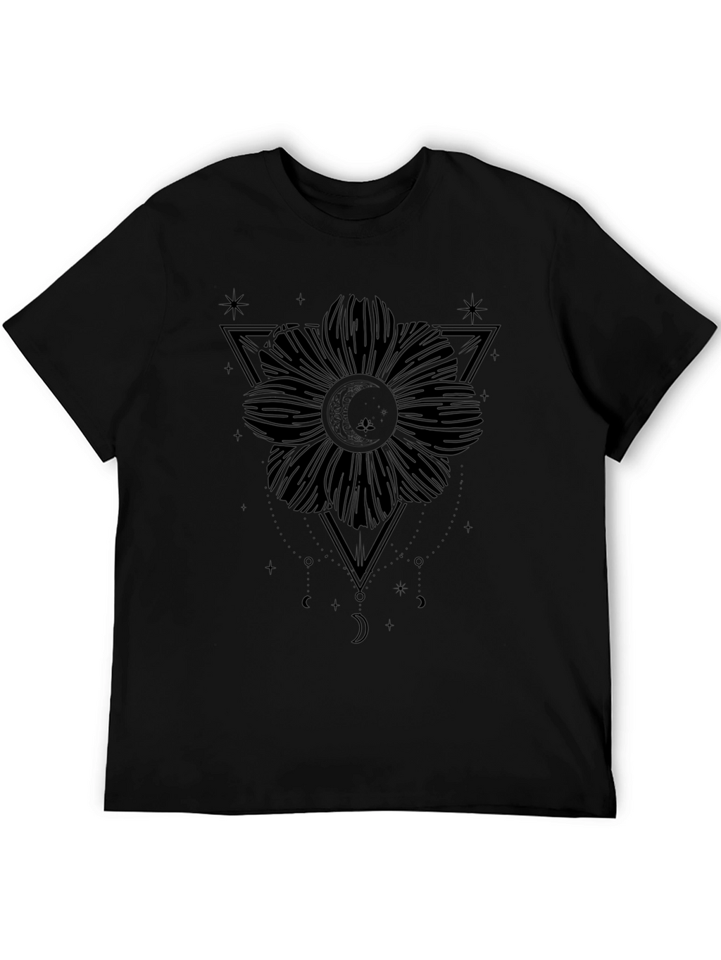 Black Flower Triangle Graphic Tee - Unisex