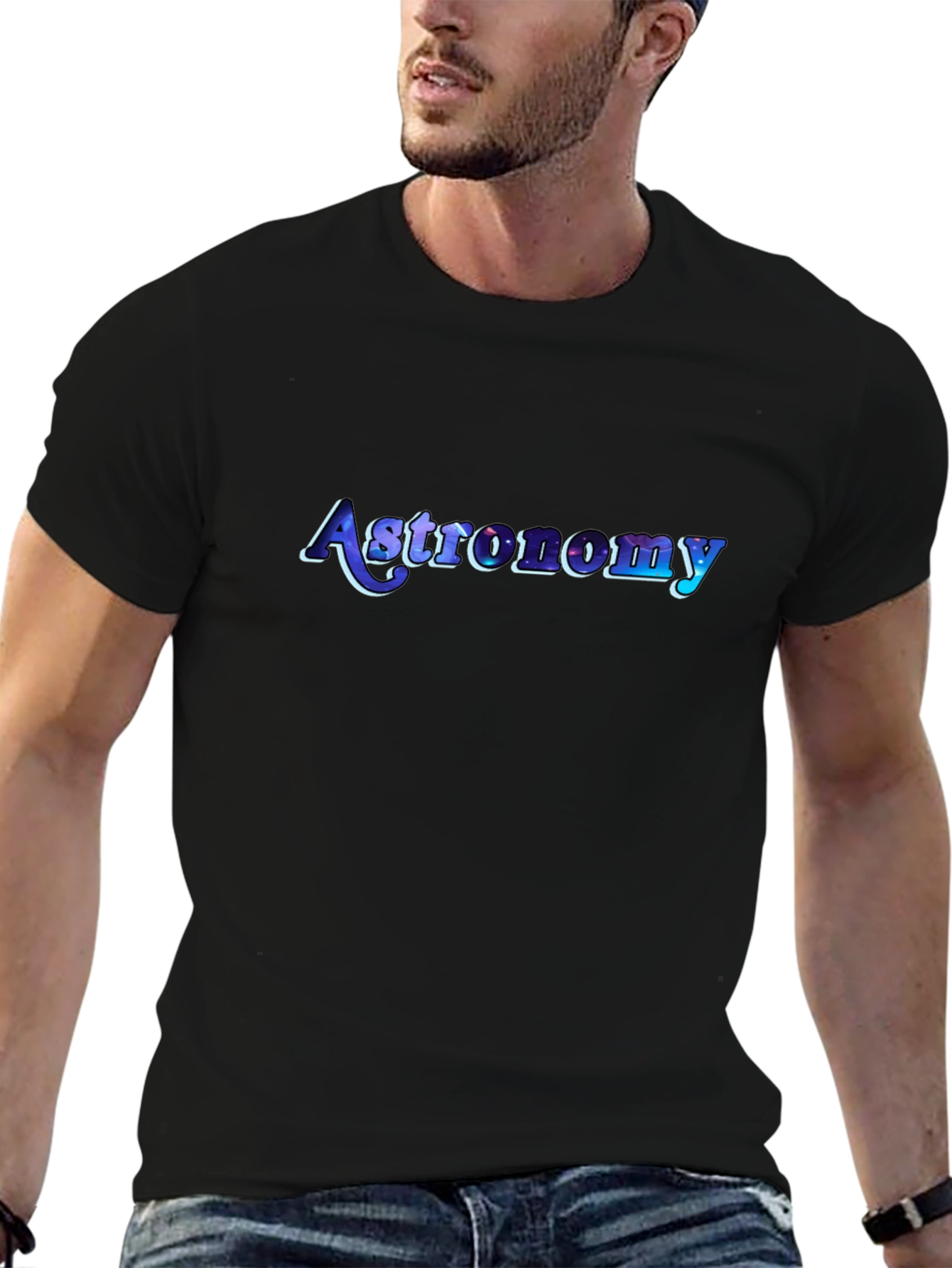 Astronomy Graphic Print Black T-Shirt
