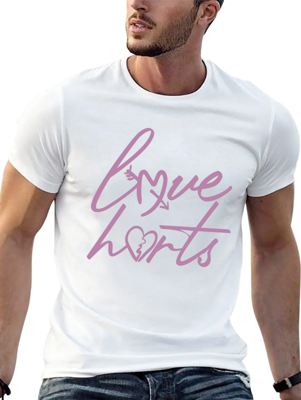 Love Hurts Graphic Tee - Stylish Black T-Shirt