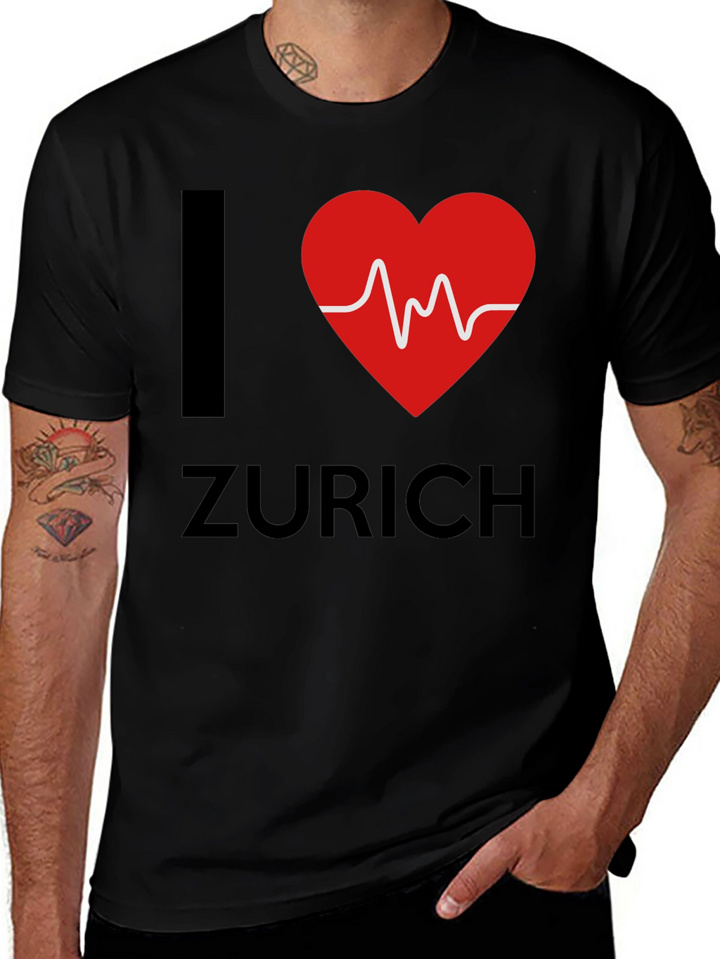 I Heart Zurich Tee - Stylish Black Cotton T-Shirt