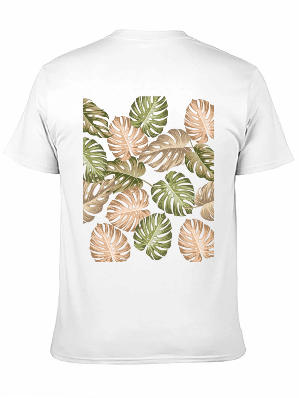 Tropical Leaf Print Black T-Shirt