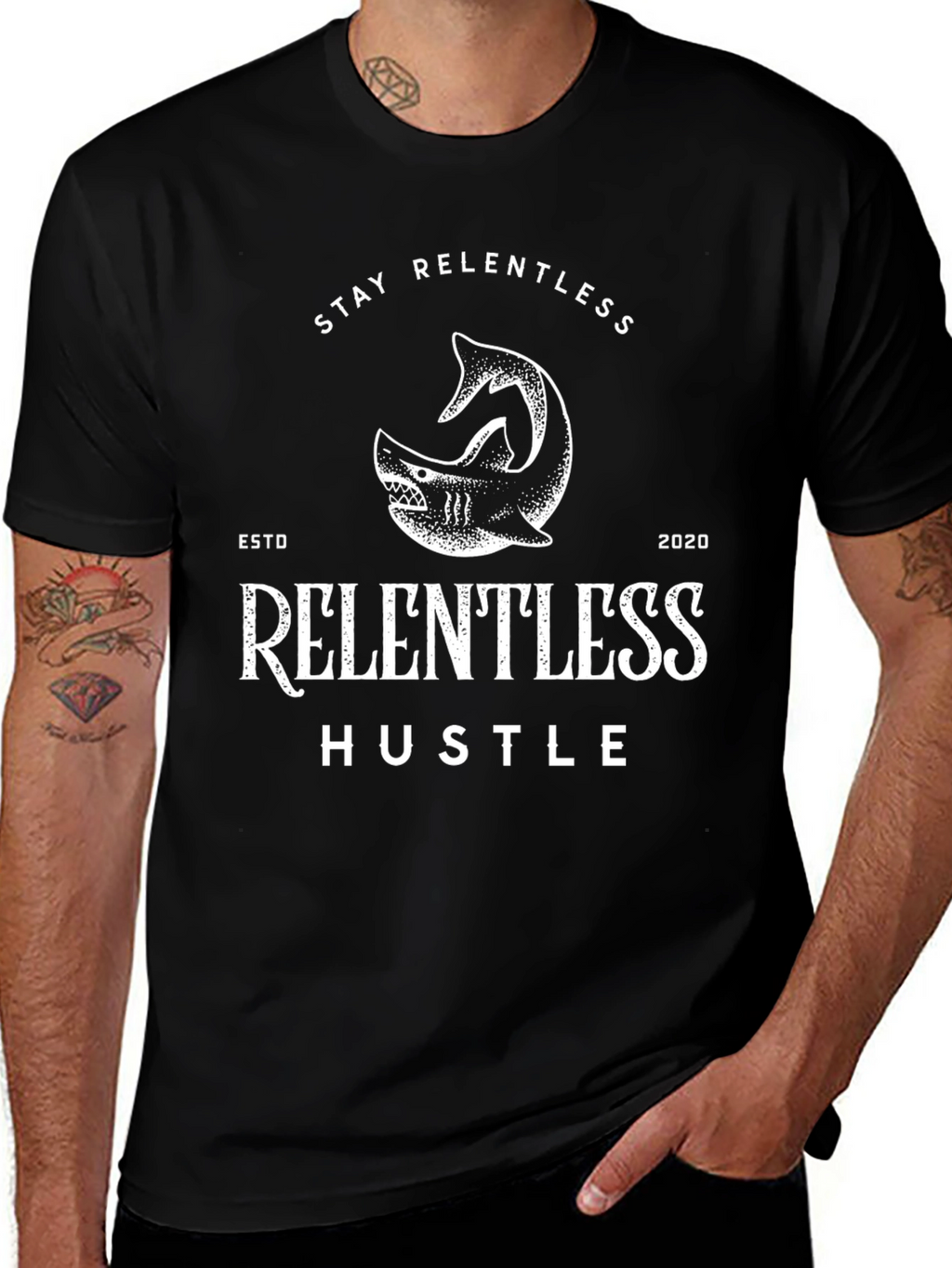 Relentless Hustle Black Graphic T-Shirt
