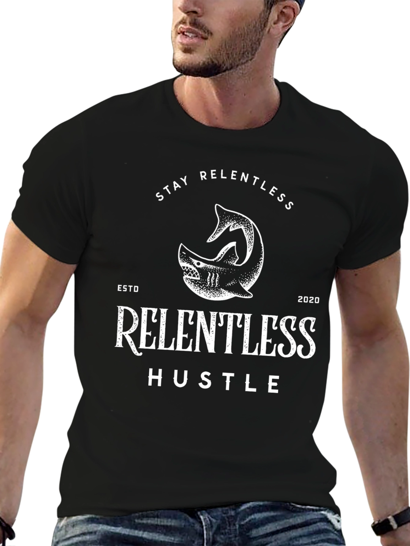 Relentless Hustle Black Graphic T-Shirt