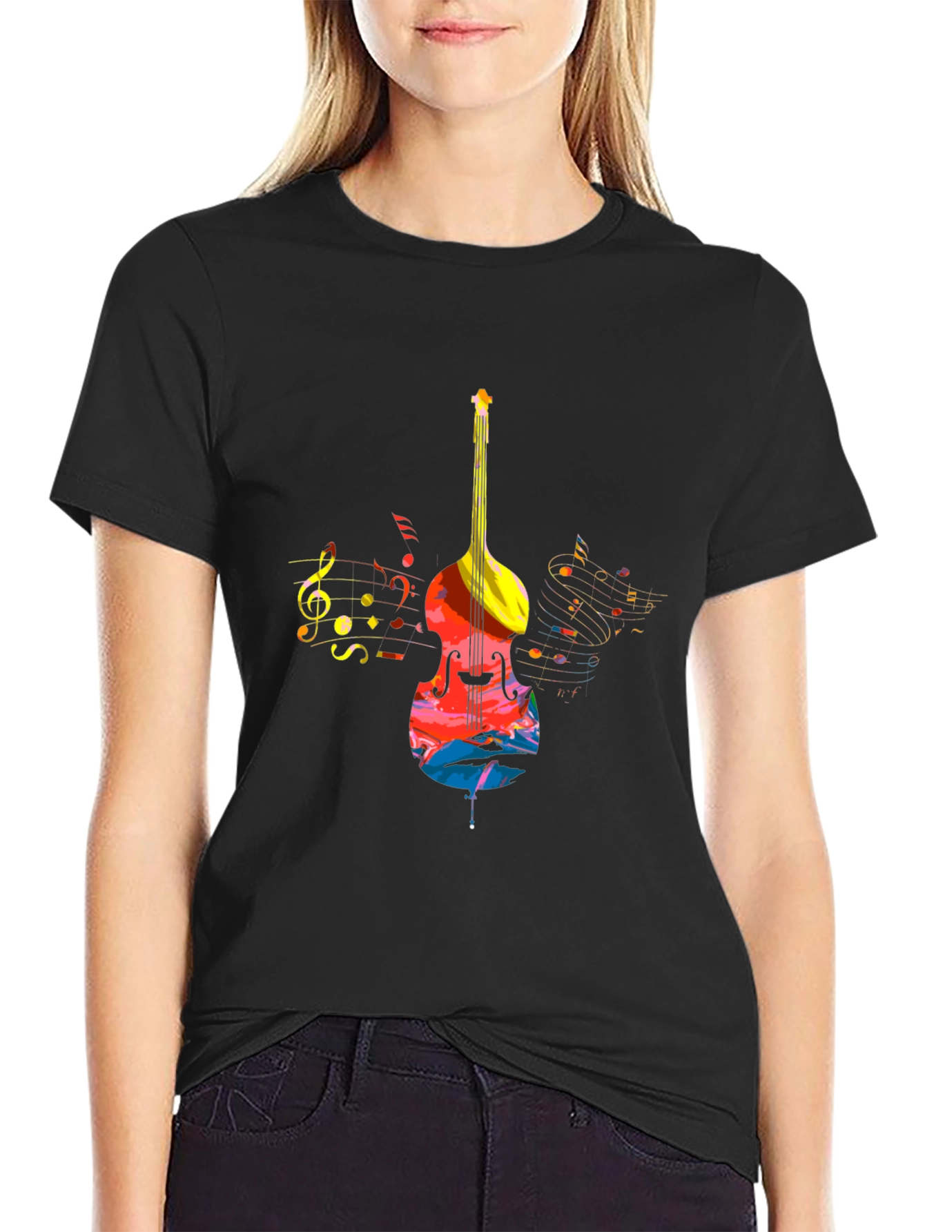 Musical Bass T-Shirt - Colorful Instrument Design
